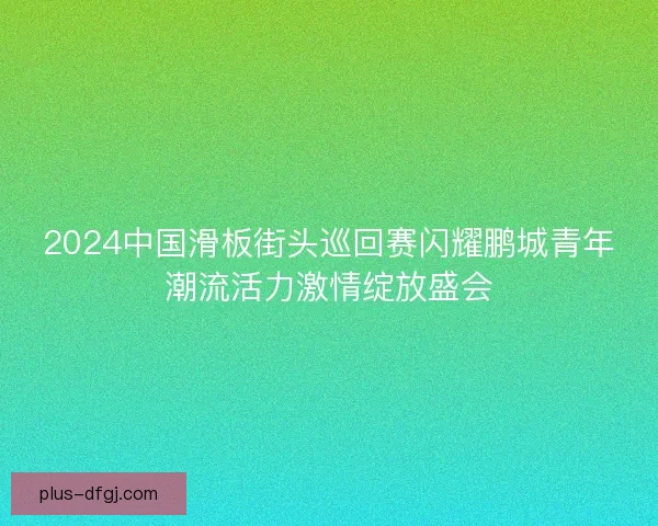 2024中国滑板街头巡回赛闪耀鹏城青年潮流活力激情绽放盛会